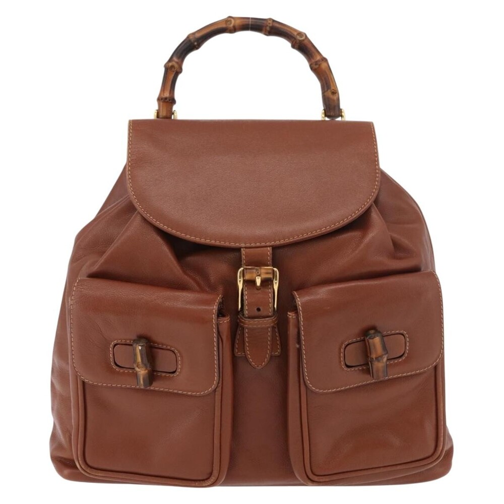 Gucci Vintage Bamboo Backpack Leather #326421G66B
